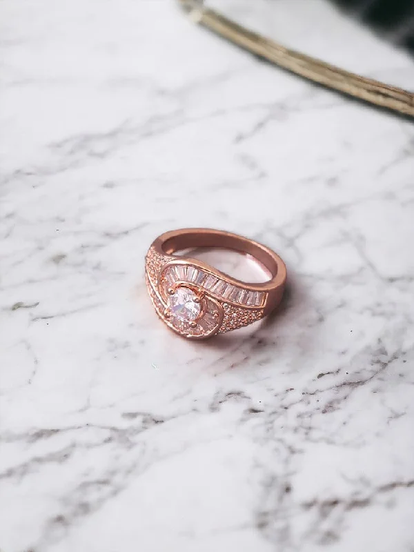 Large Ruby Ring-Rose Gold Fatima Zirconia Ring - EOSS