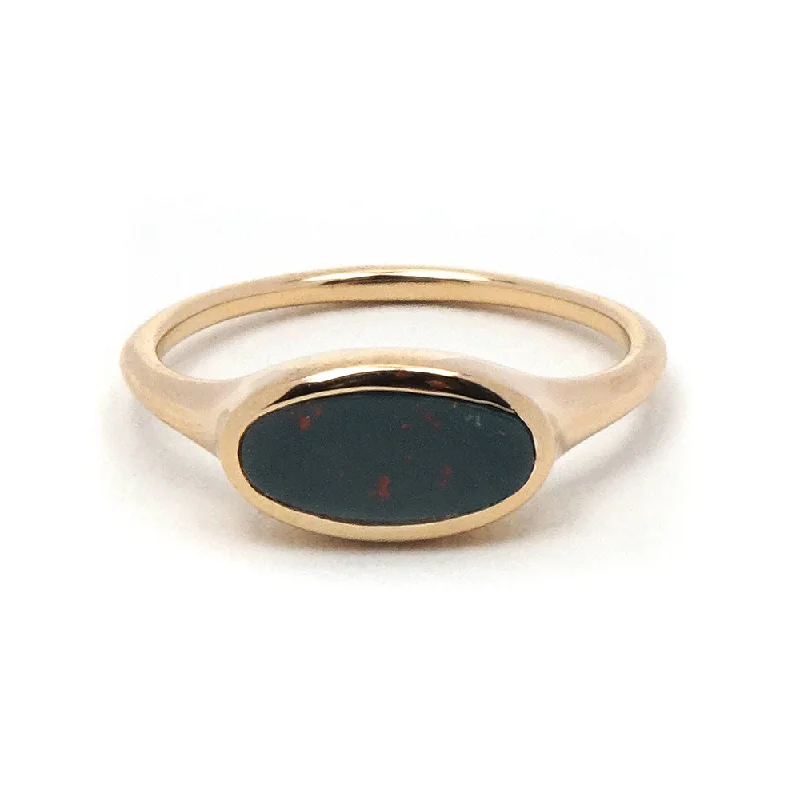 Custom Ring for Anniversary-Bloodstone Signet Ring