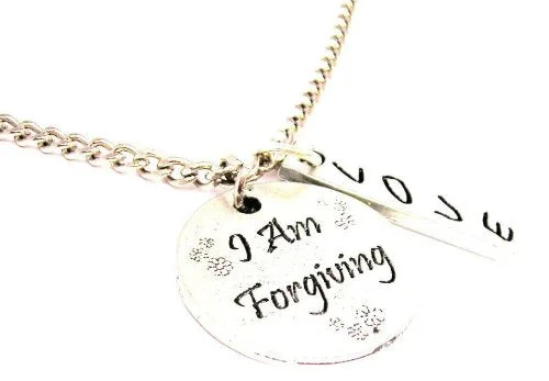 Chunky Chain Necklace-I Am Forgiving Love Stick Necklace