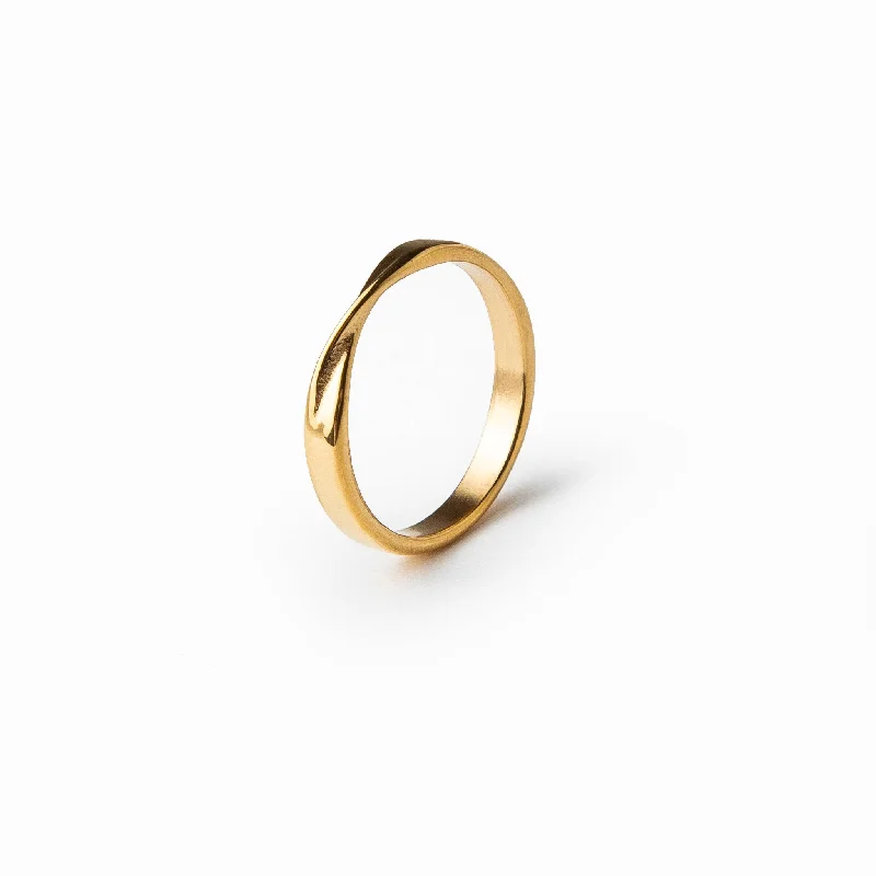 Thin Gold Ring for Women-Bruges Ring - Gold