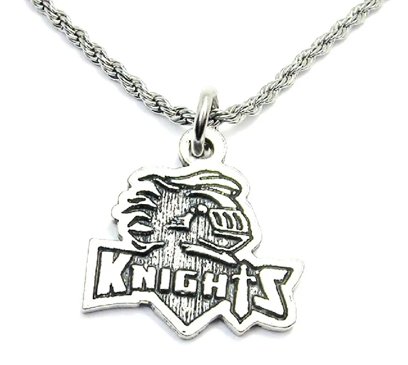 Opal Necklace for Women-Knights Mascot With Knight Single Charm Necklace