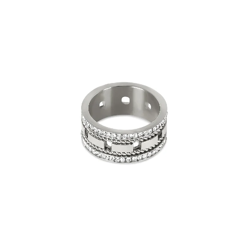 Large Gemstone Ring-Grandeur Ring - Silver