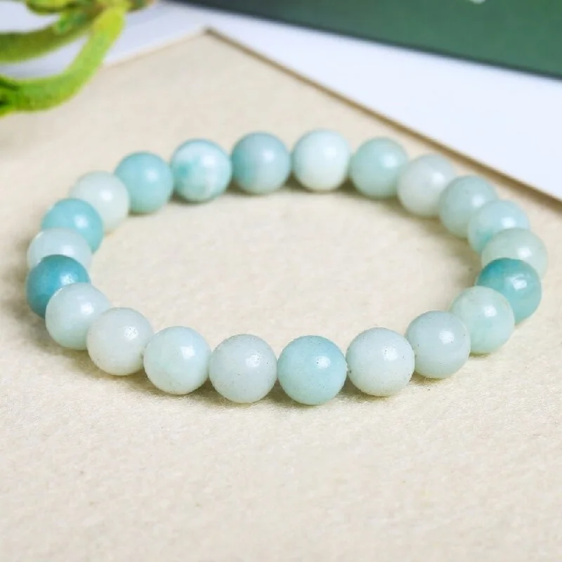 Gemstone Cuff Bracelet-Amazonite Bead Bracelet