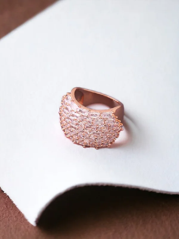 Women’s Ring with Gemstones-Rose Gold Bailey Zirconia Ring - EOSS