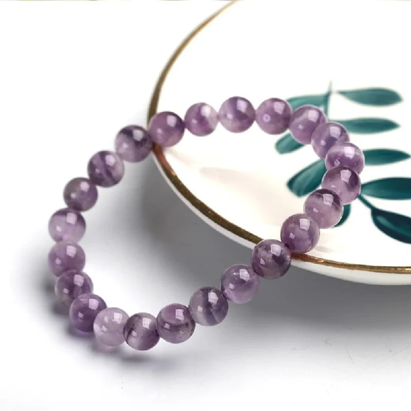 Stackable Bracelets for Men-Amethyst Bead Bracelet