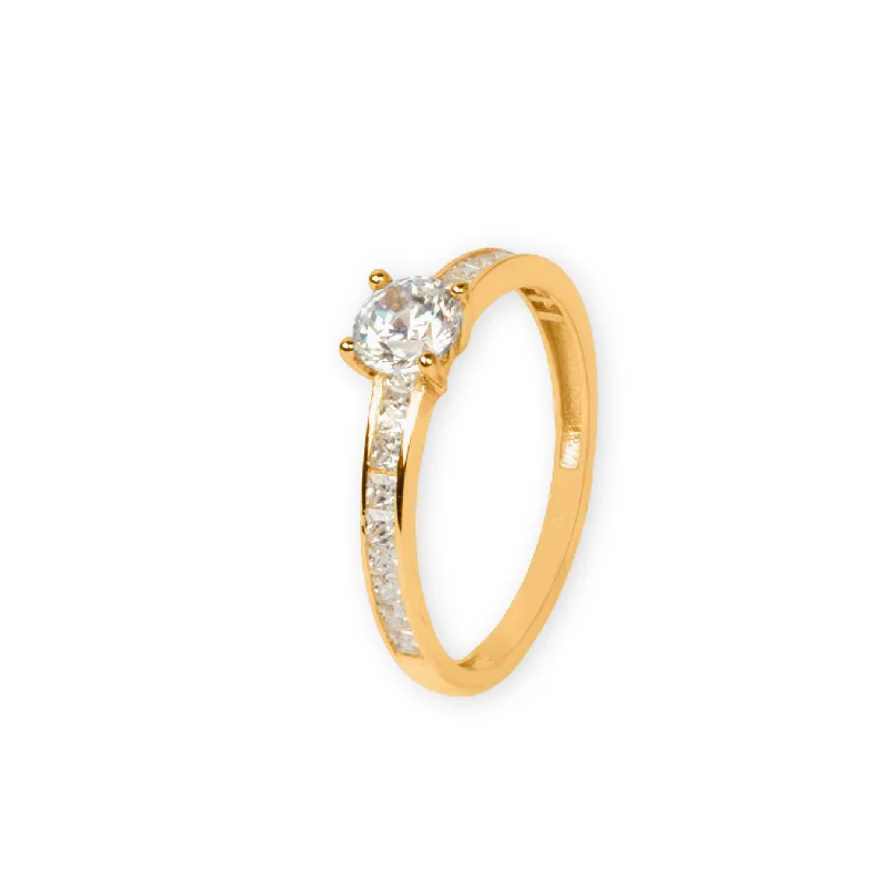 Blue Diamond Engagement Ring-Real Gold Luxury Covered Solitaire Stone Ring 0232 (Size 9) R2203