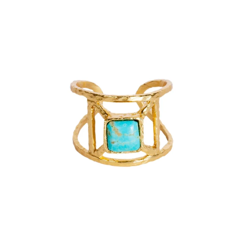 Men’s Rose Gold Ring-Annix Ring - Turquoise