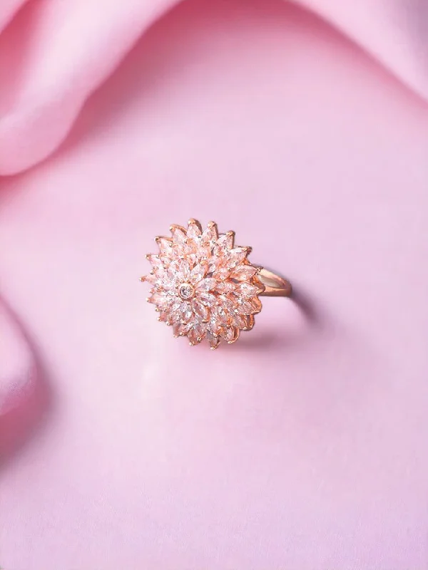 Unique Couples Rings-Rose Gold Kaylee Zirconia Ring - EOSS