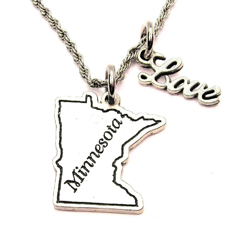 Luxury Chain Necklace for Women-Minnesota 20" Chain Necklace With Cursive Love Accent