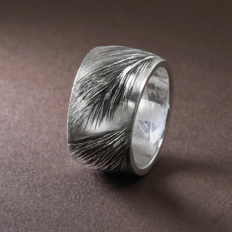 Custom Name Ring-Handmade Feather Band