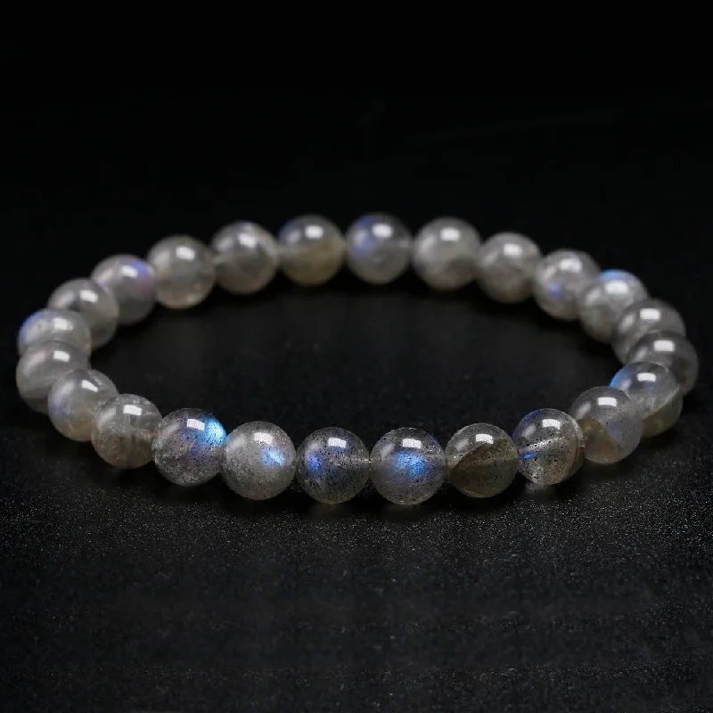 Women’s Bracelet with Diamonds-Aurora Lights Labradorite Bead Bracelet