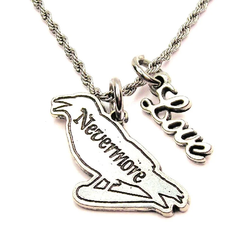 Classic Chain Necklace-Nevermore 20" Chain Necklace With Cursive Love Accent