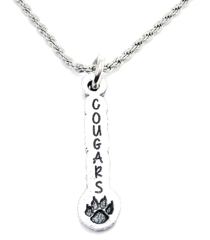 Nature Inspired Necklace-Cougars With Paw Print Single Charm Necklace