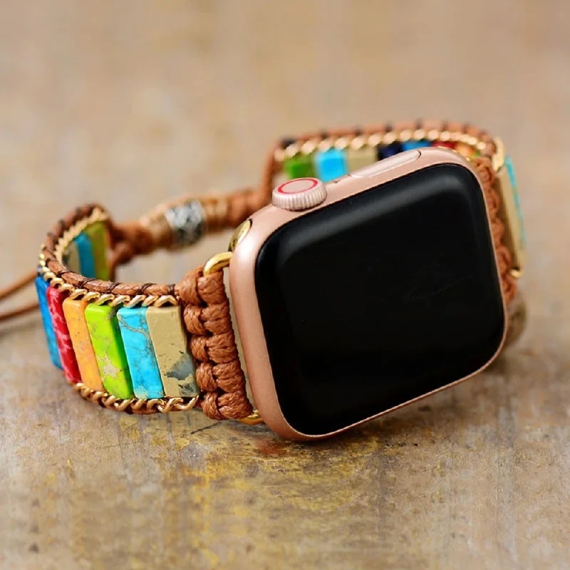 Custom Leather Cuff Bracelet-Bohemian Apple Watch Band Bracelet