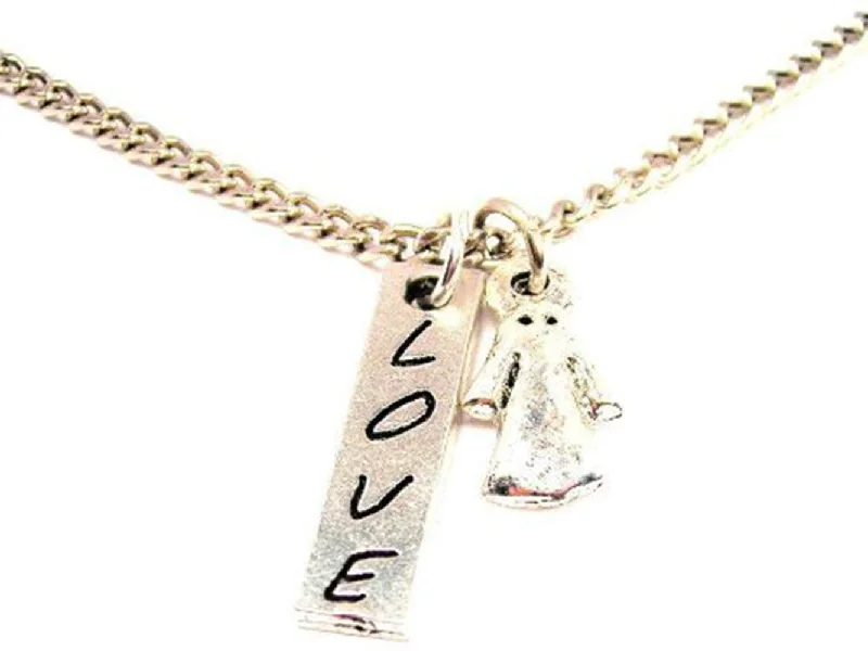 Layered Chain Necklace-Sheet Ghost Love Stick Necklace