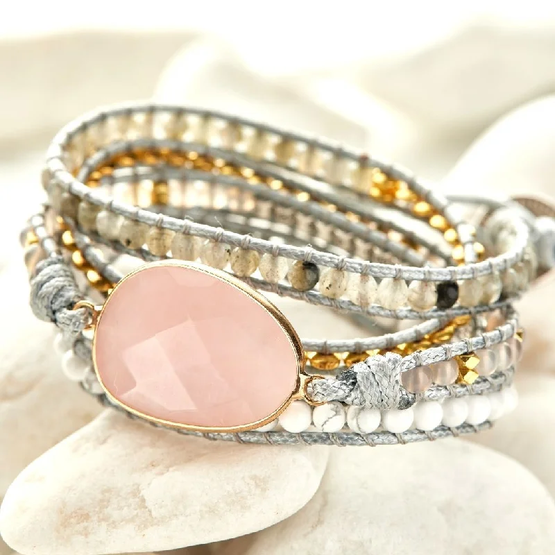 Modern Gemstone Bracelet-Rose Quartz Lover Bracelet