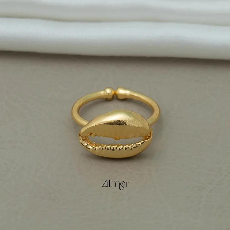 Yellow Gold Wedding Ring-AS101275 - Gold Plated Shell Ring