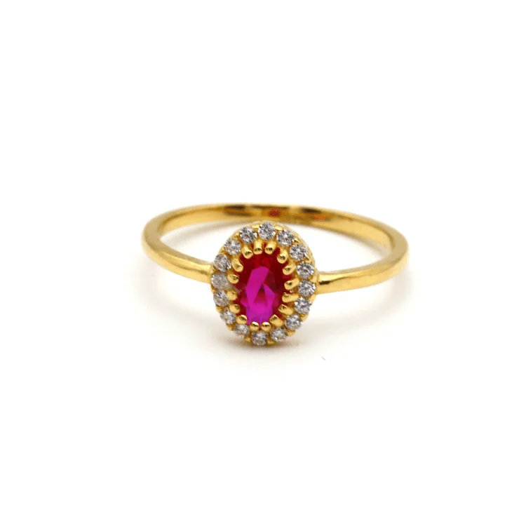 Unique Engagement Ring-Real Gold Pink Luxury Stone Ring 0409 (Size 9) R2118