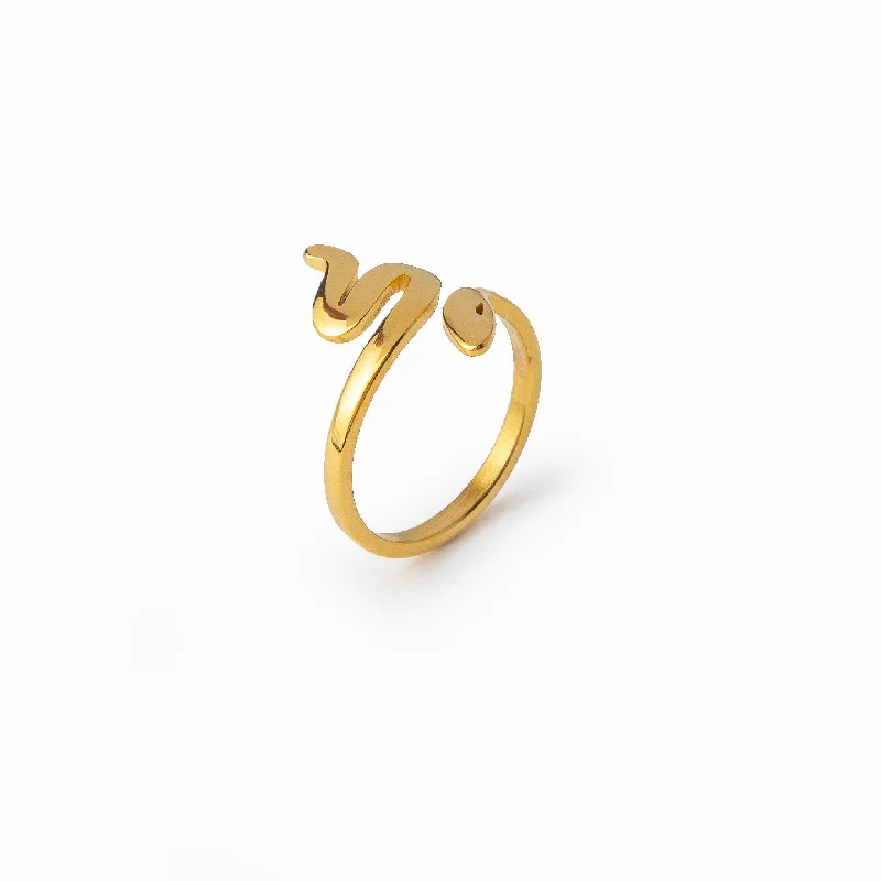 Two-Tone Engagement Ring-Serpent Ring - Gold