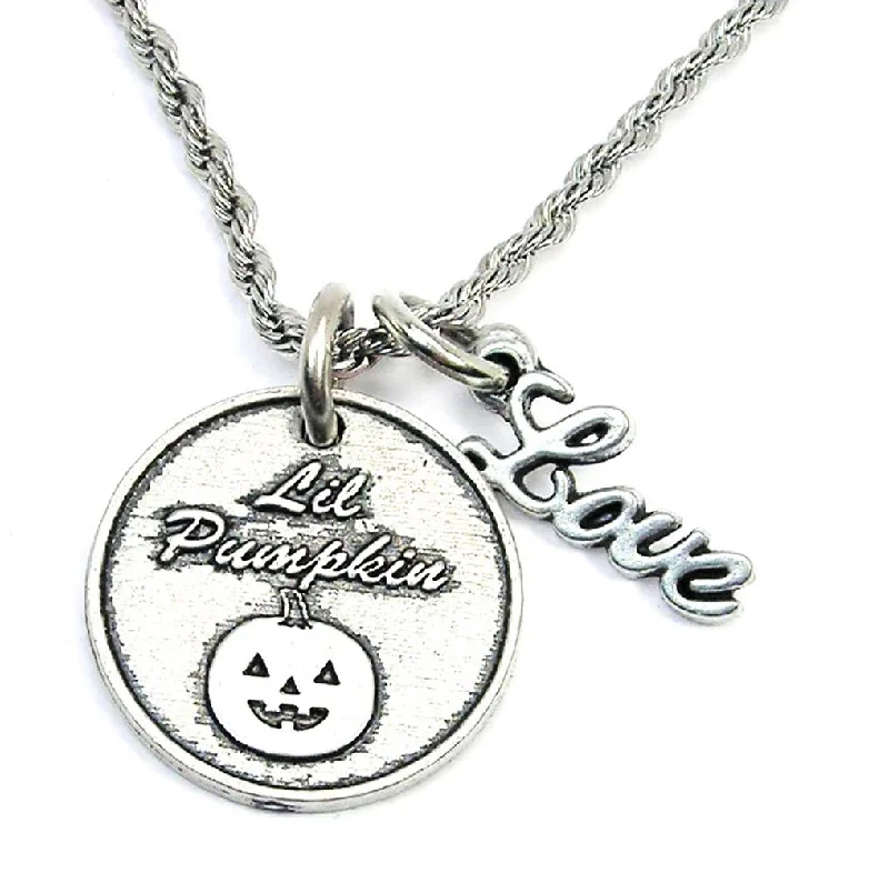 Unique Chain Necklace for Women-Lil Pumpkin 20" Rope Necklace With Love