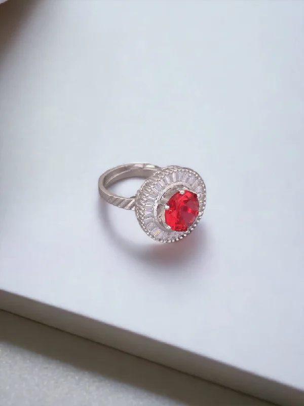 Two-Tone Wedding Ring-Ruby Theodora Adjustable Ring - EOSS