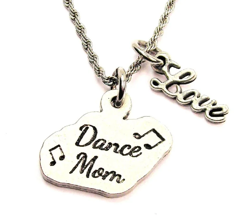 Simple Choker Necklace-Dance Mom 20" Chain Necklace With Cursive Love Accent