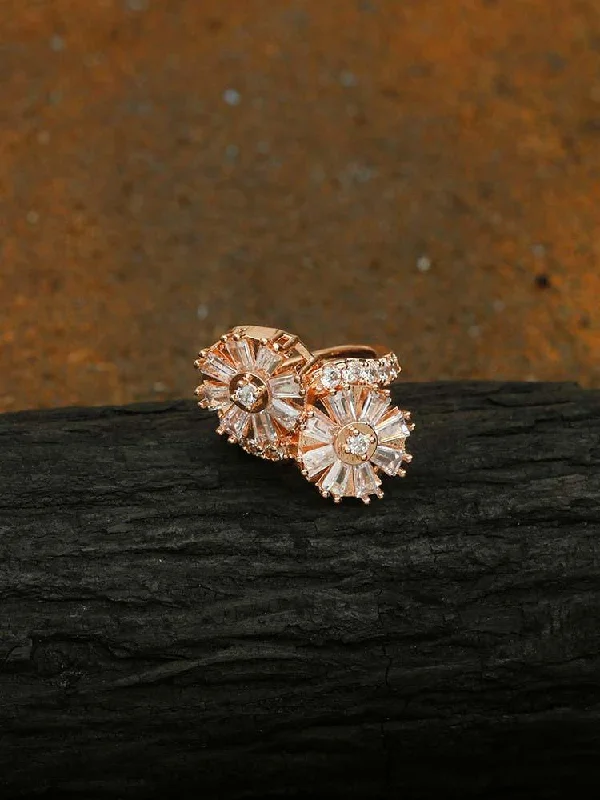 Platinum Diamond Ring-Rose Gold Sachi Zirconia Ring - EOSS