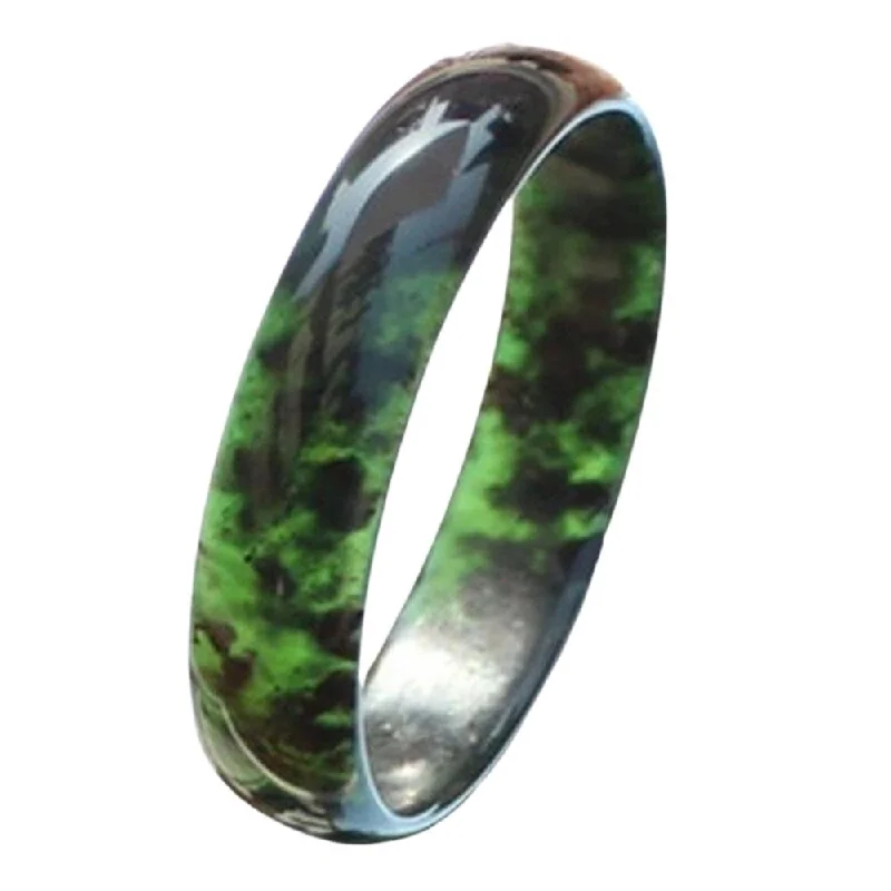 Men’s Cuff Bracelet-Natural Black Green Jade Bracelet