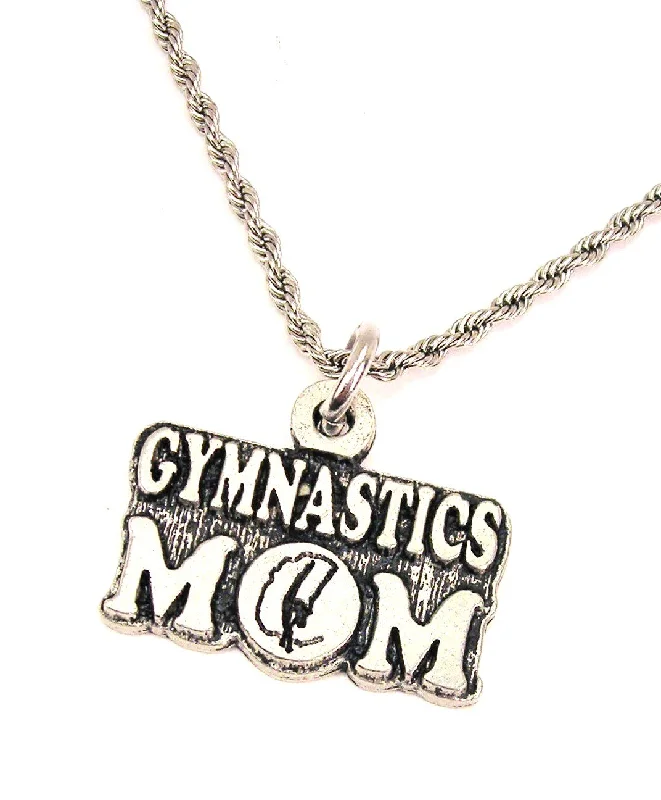 Multicolor Pendant Necklace-Gymnastics Mom Single Charm Necklace