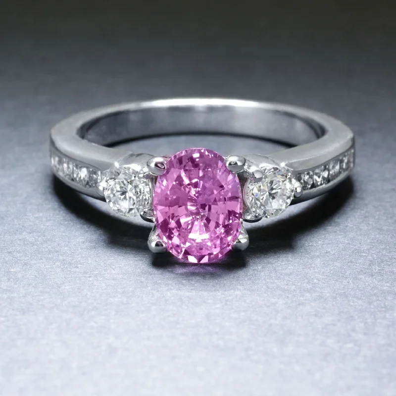 Unique Wedding Band-Delicious Pink Sapphire Ring