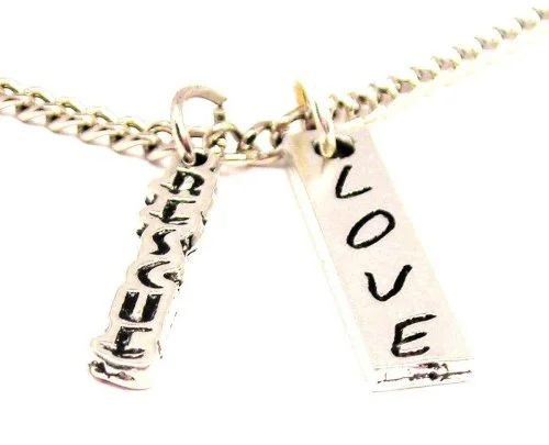 Large Bead Necklace-Rescue Letters Going Down Love Stick Necklace