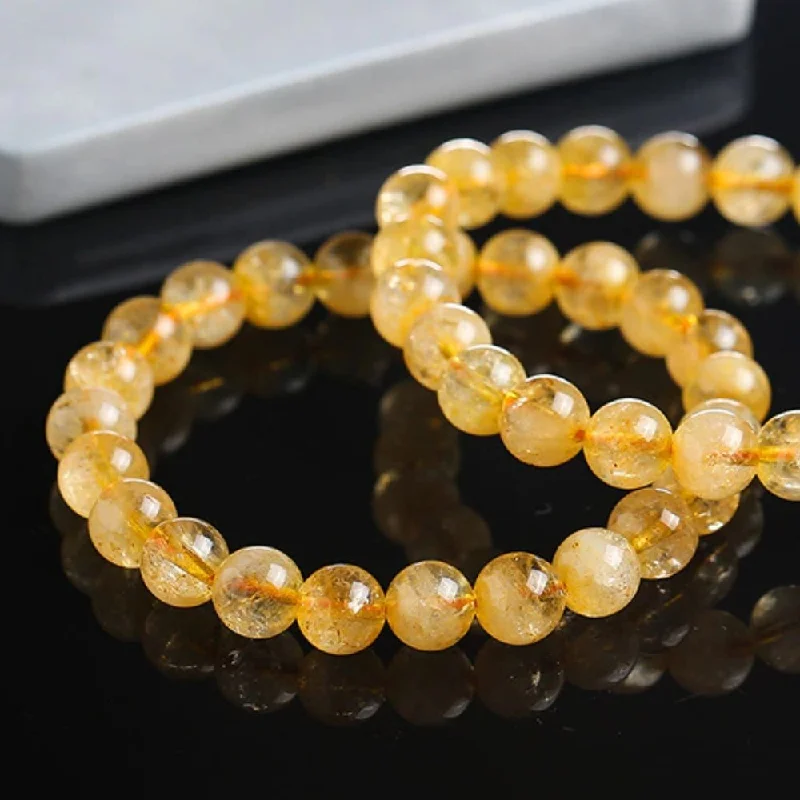 Vintage Charm Bracelet-Citrine Bead Bracelet