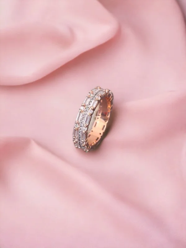 Men’s Rose Gold Ring-Rose Gold Ridhi Zirconia Ring - EOSS