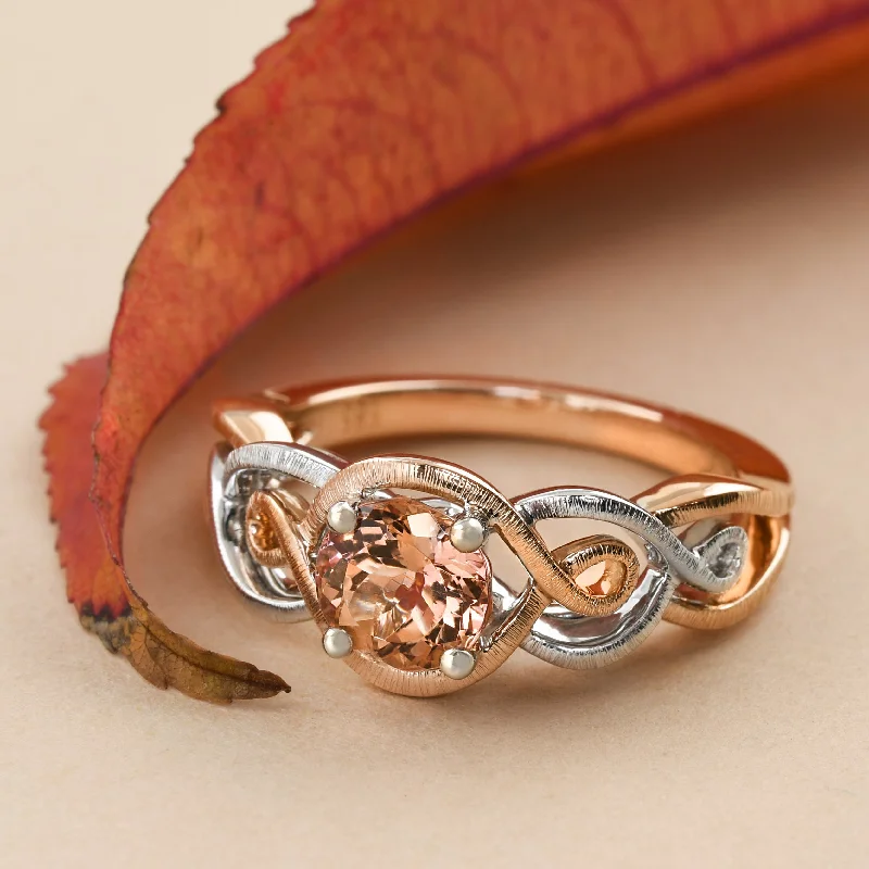 Unique Wedding Band Set-Entwined Topaz Ring