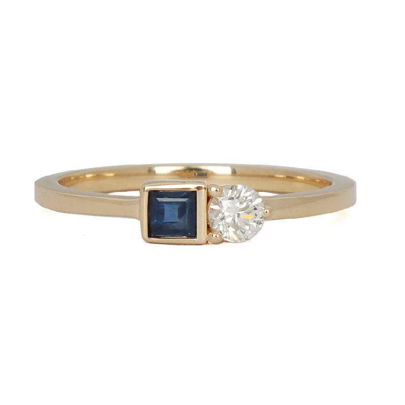 Sapphire and Diamond Ring-Sapphire and White Diamond Ring