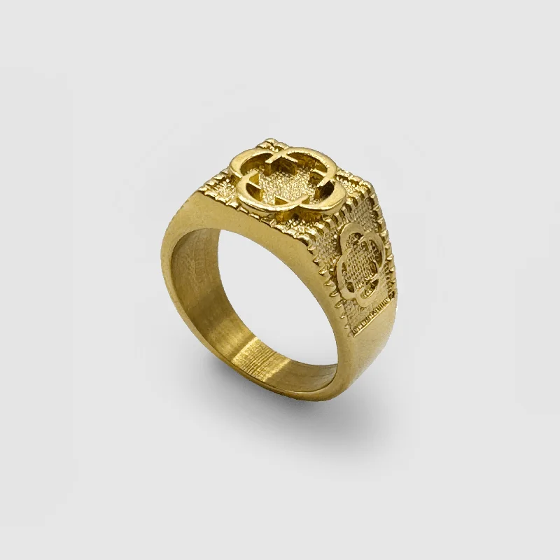 Classic Gold Wedding Ring-Clover Sovereign Ring (Gold)