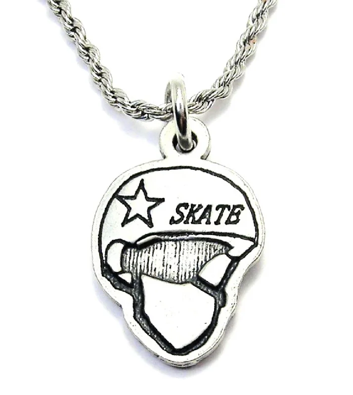 Women’s Chain Necklace-Skate Helmet Single Charm Necklace