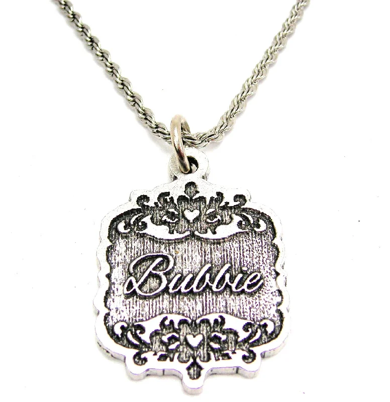 Wedding Necklace for Bridesmaids-Bubbie Victorian Scroll Single Charm Necklace