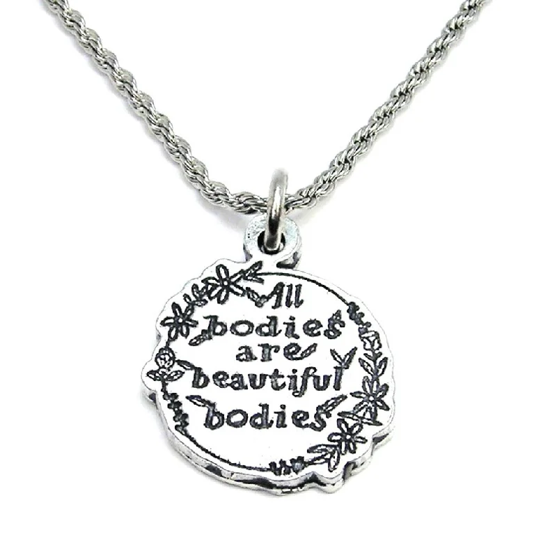 Custom Initial Necklace-All Bodies Are Beautiful Bodies Single Charm Necklace