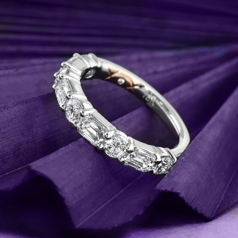 Luxury Wedding Ring-Alternating Art Deco Band