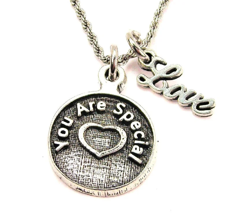 Personalized Family Necklace-You Are Special 20" Chain Necklace With Cursive Love Accent