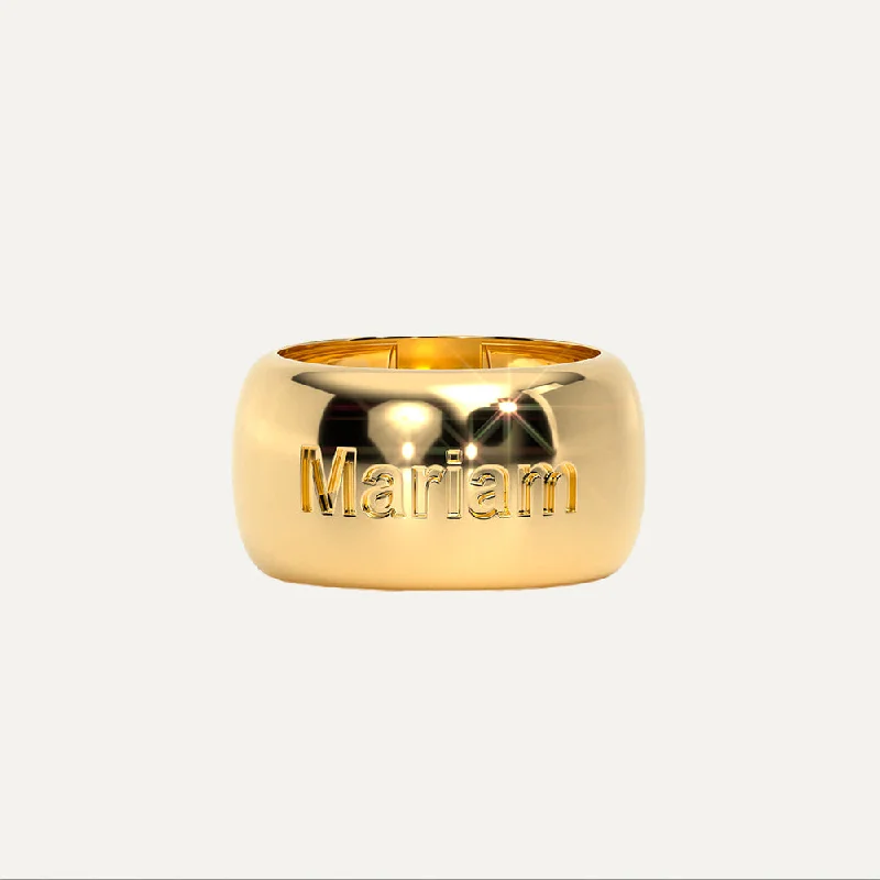 Personalized Promise Ring-Customized Dome Name Ring