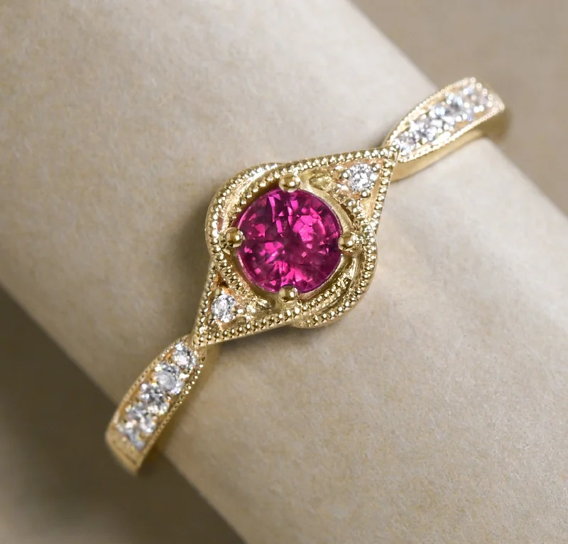 Fashion Ring for Women-Darling Ruby Ring