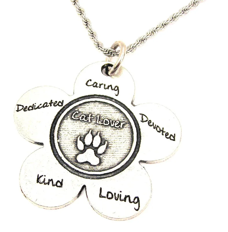 Luxury Chain Necklace for Women-Cat Lover Flower Single Charm Necklace