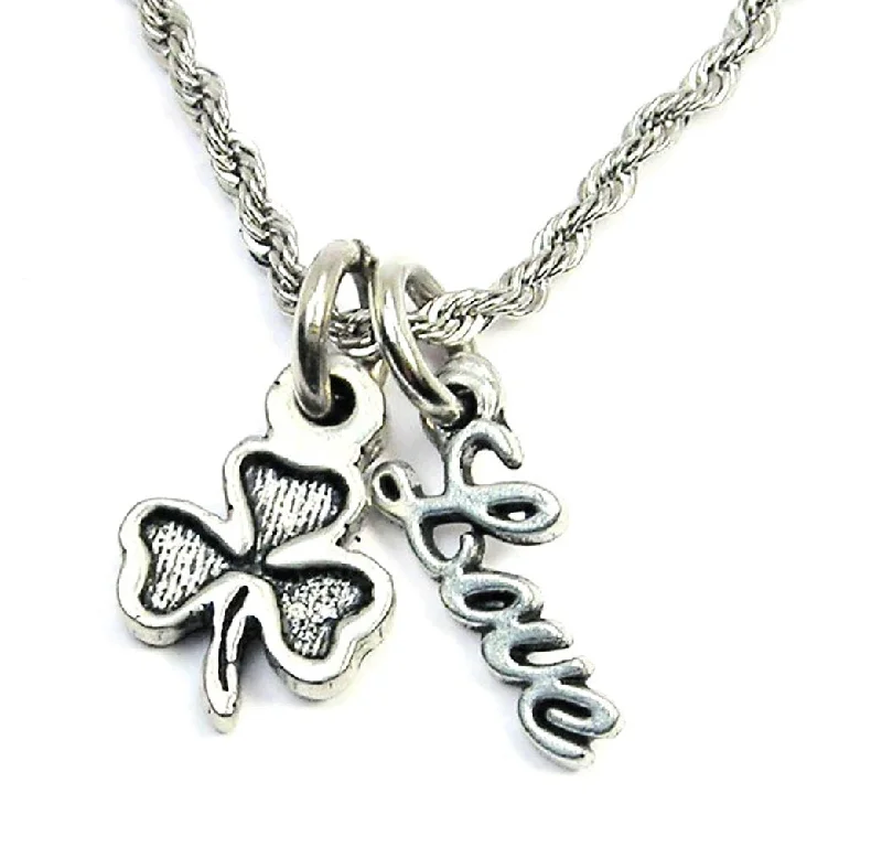 Multi-Layer Necklace-Shamrock 20" Rope Necklace With Love