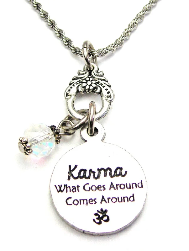 Bold Crystal Necklace-Karma, What Goes Around Comes Around Catalog Necklace