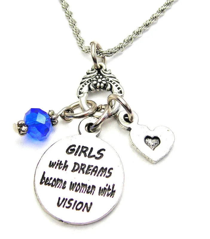 Silver Infinity Necklace-Girls With Dreams Become Women With Vision Catalog Necklace