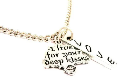 Luxury Pearl Necklace-I Live For Your Deep Kisses Love Stick Necklace