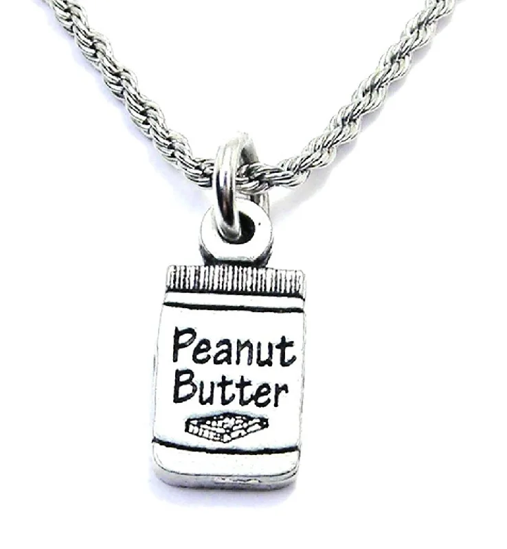 Luxury Pendant Necklace-Jar Of Peanut Butter Single Charm Necklace