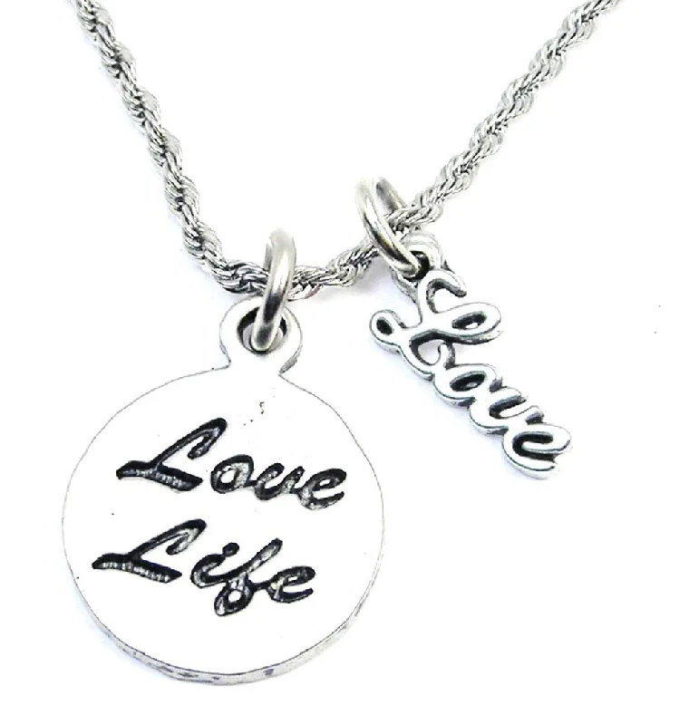 Personalized Necklace for Gift-Love Life 20" Rope Necklace With Love